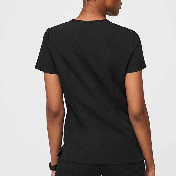 FIGS FW1100 Black Casma Three-Pocket V-Neck Scrub Top Size S - Picture 3 of 16